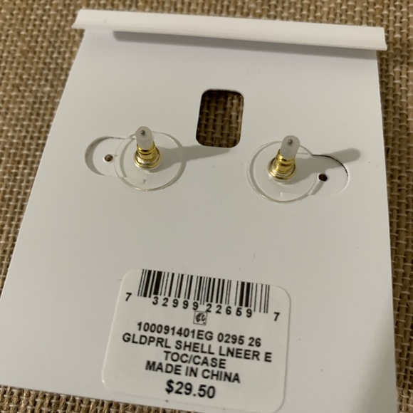 Charter Club Goldtone /Pearl/Aqua Earrings - Picture 5 of 9